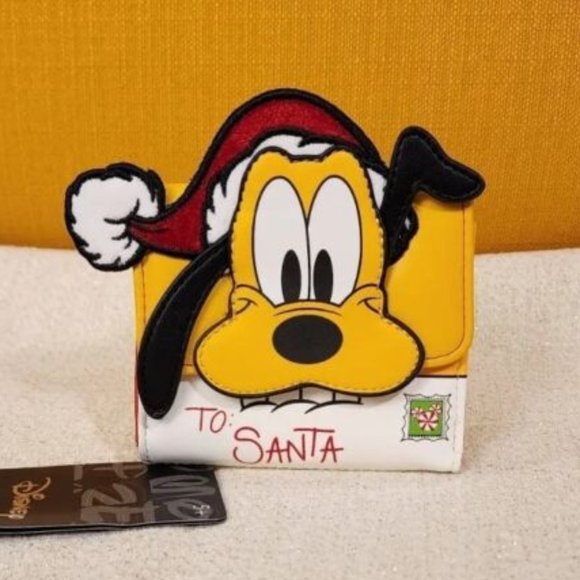 Loungefly Handbags - Loungefly Disney Pluto Santa Letter Holiday Flap Wallet NEW